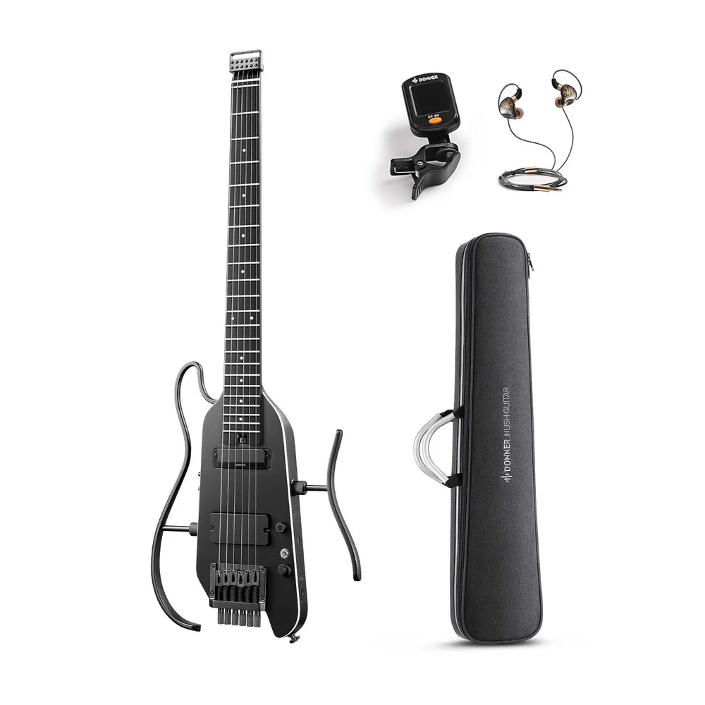 Guitarra HUSH-X Pro Black | Com Efeitos | Compacta