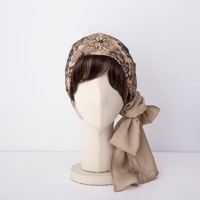 SCARF HAT (M) / Flower-Beige – BAREN（バレン）