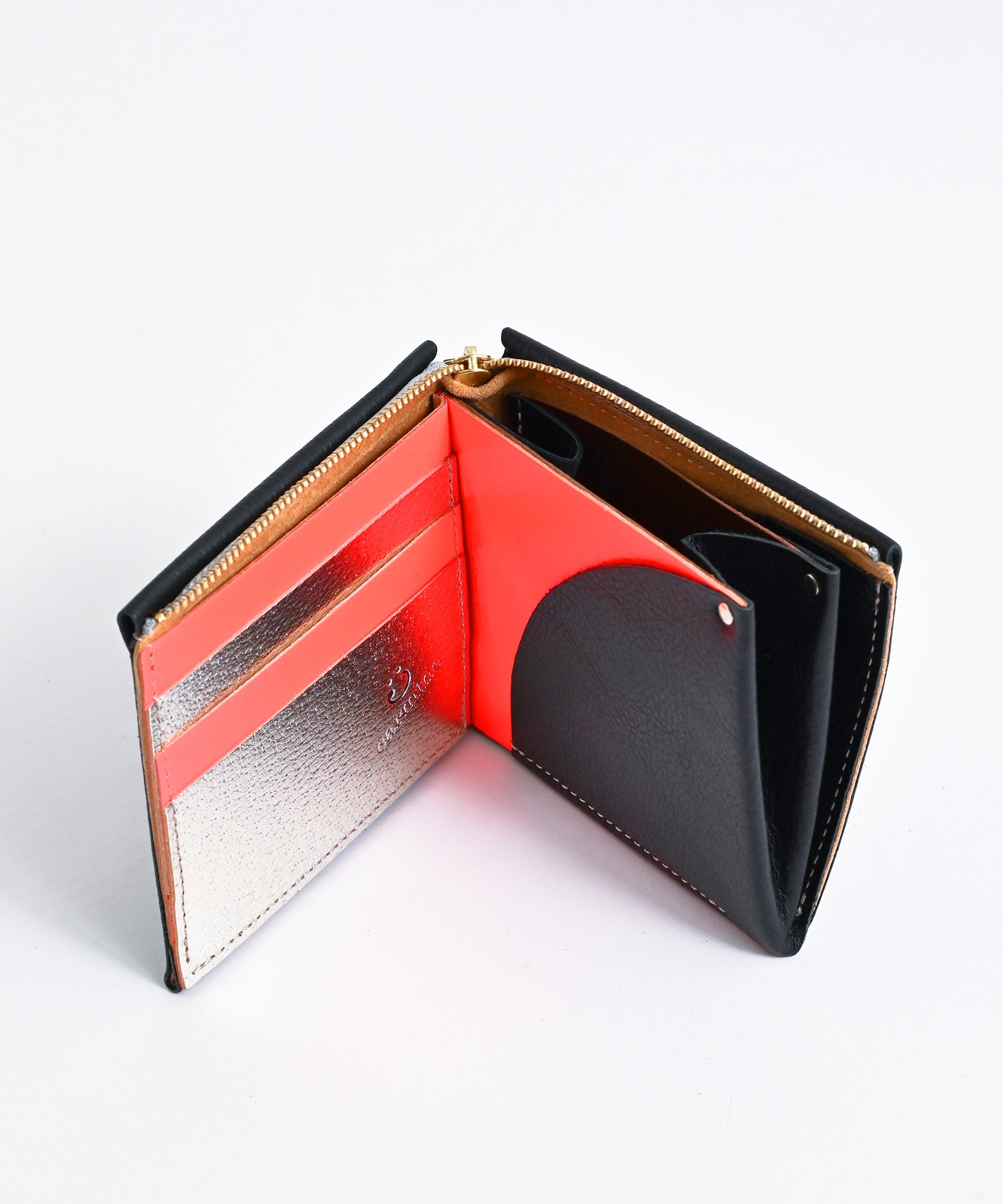 Carmine/カーマイン】One Wallet Black×NEON RED ワンウォレット