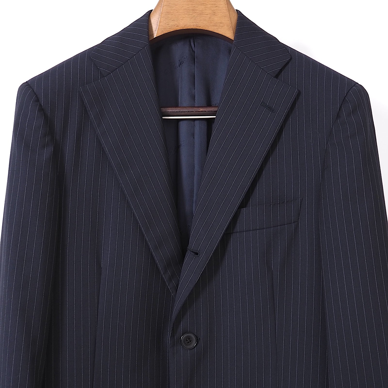 ベルベスト Belvest イタリア製 スーツ 46 ネイビー ストライプ メンズ