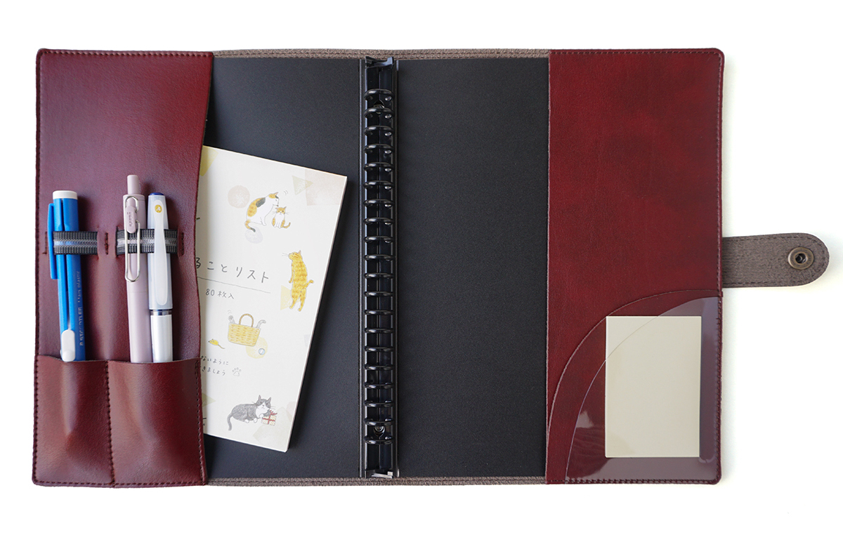 システム手帳 A5 20穴 手帳カバー 2026年 ブックカバー バインダー