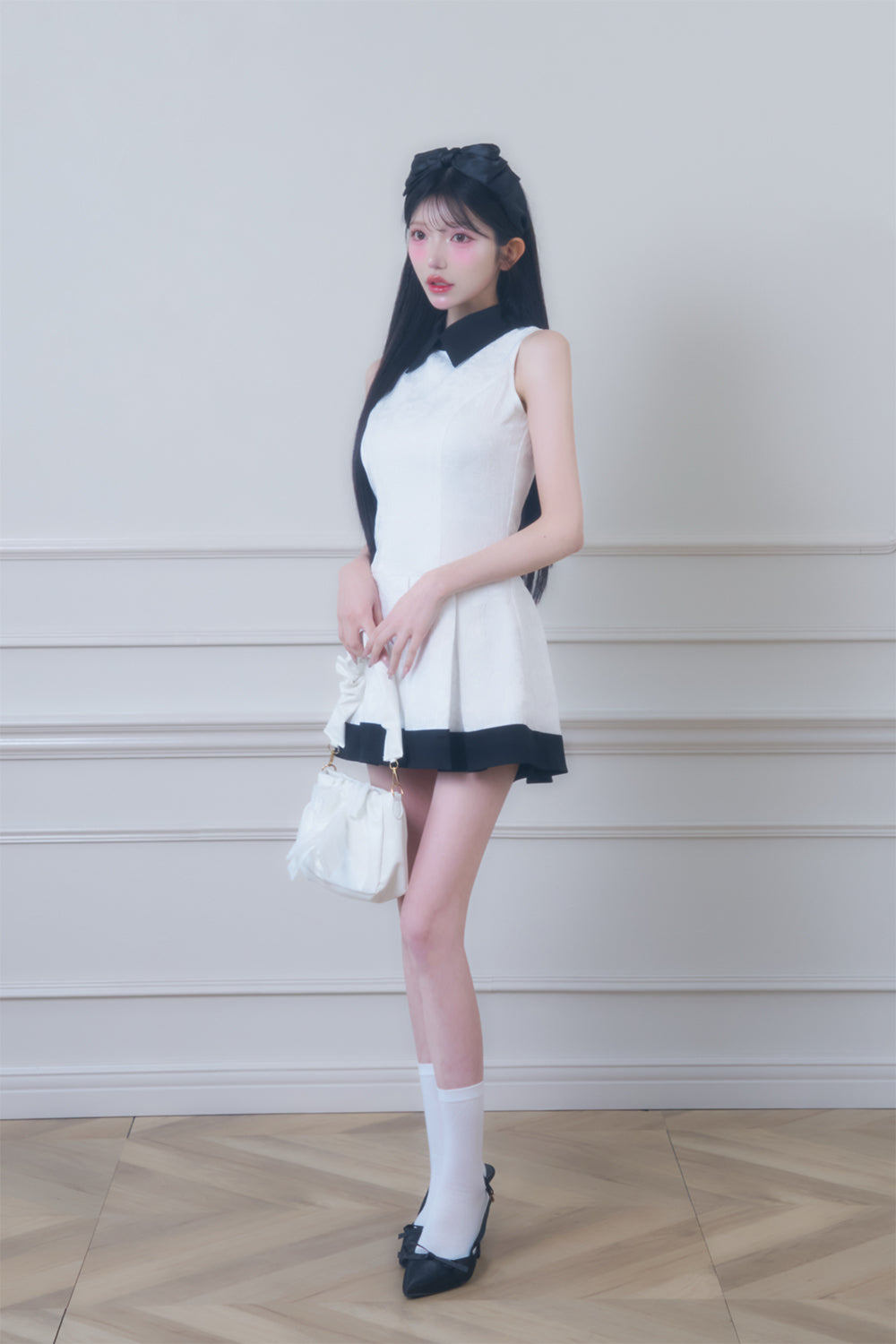 ジャガードプリーツワンピース