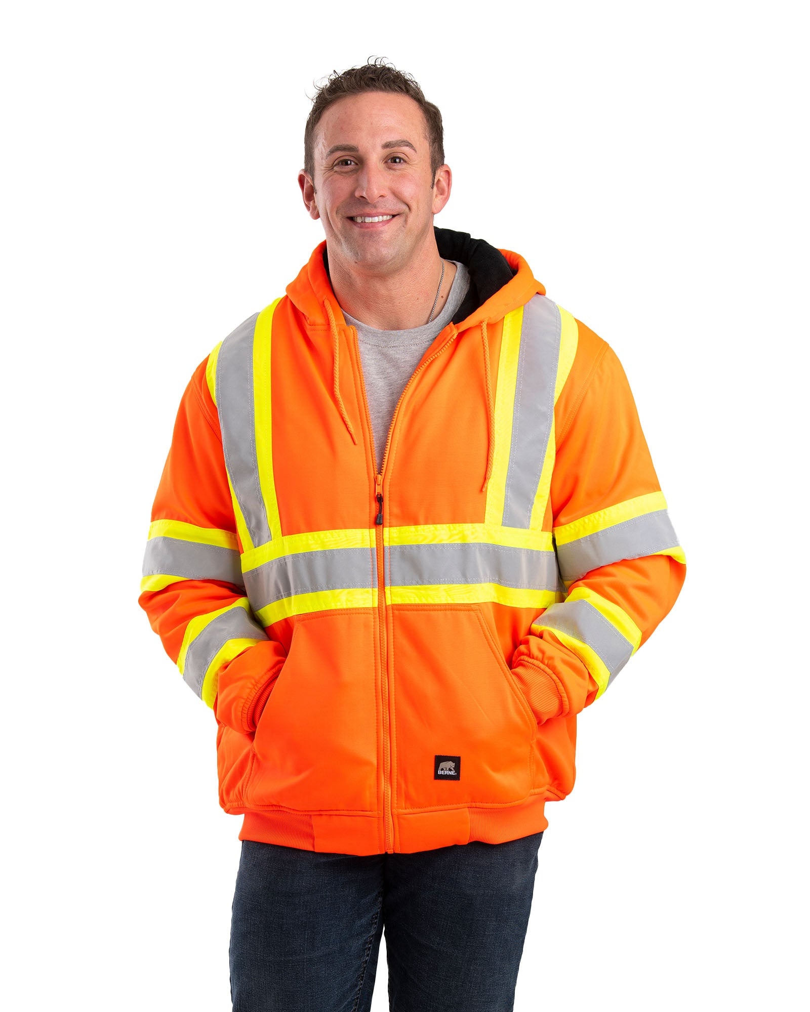 Saftey Striped Thermal-Lined Sweatshirt – Berne Canada