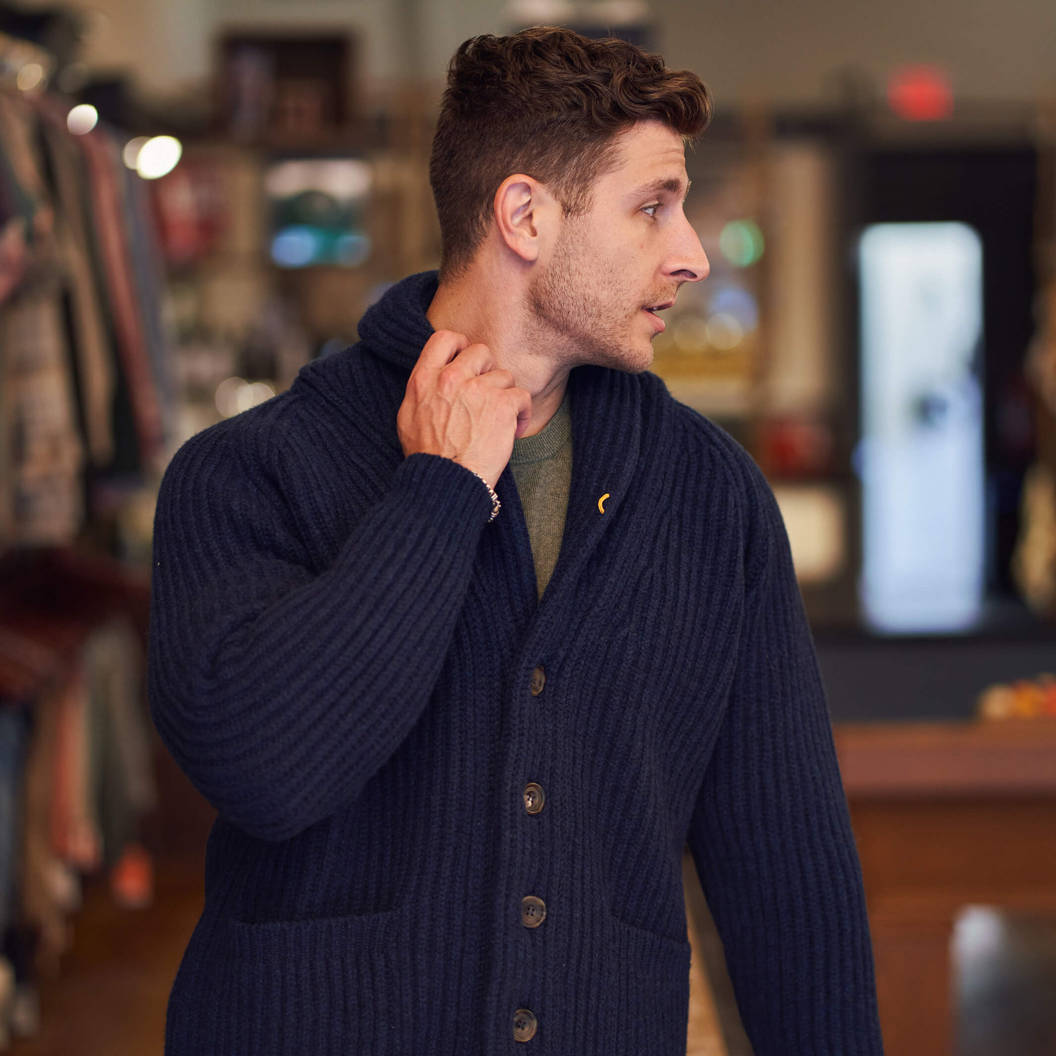 The James 6-Ply Lambswool Shawl Cardigan | Billie Todd
