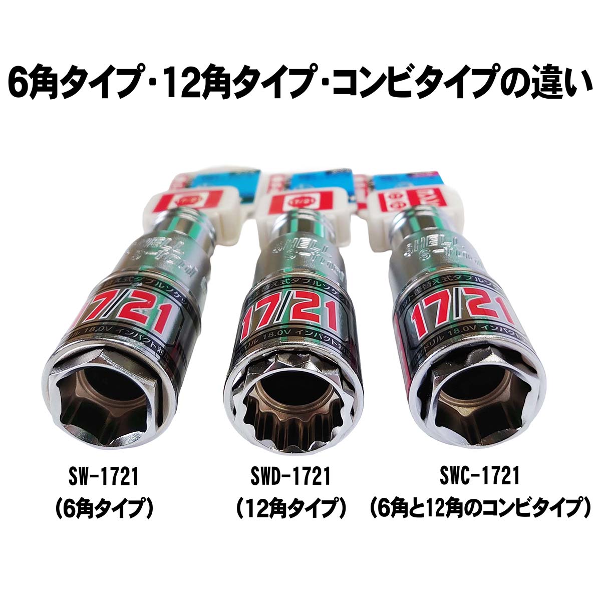 S-tool 17mm/21mm 2サイズ差し替えソケット 5種類｜40V対応 – ぼんてん