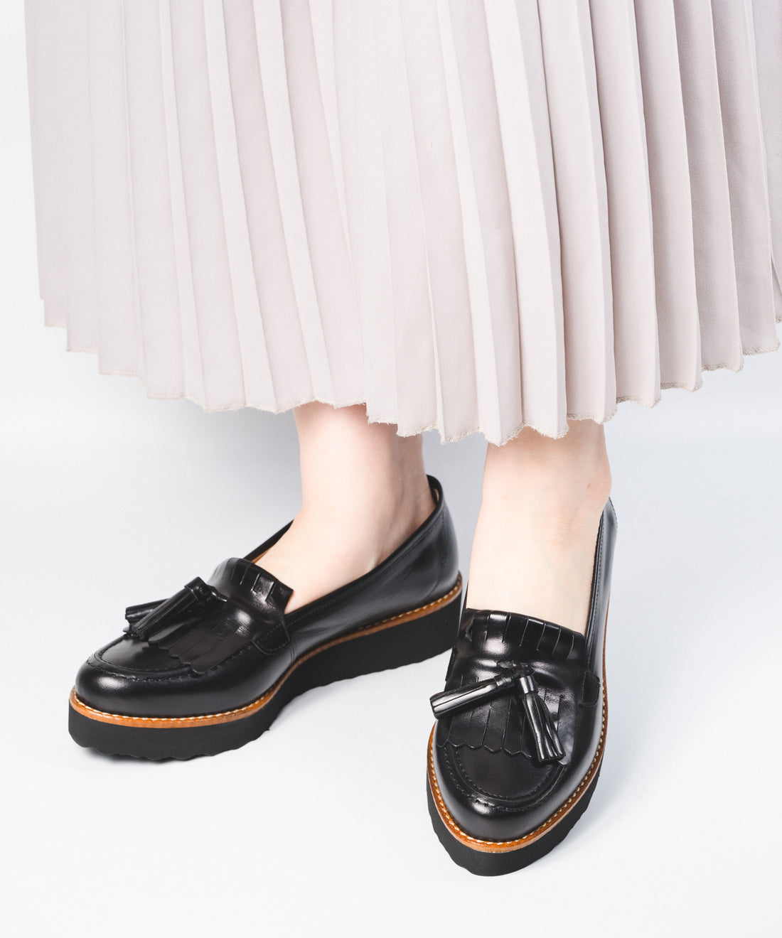 BONTRE/厚底キルトタッセルローファー/16952-UA