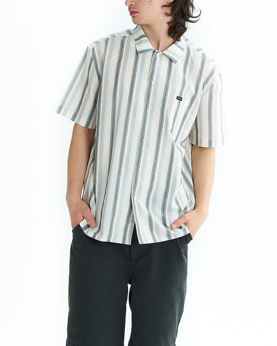 OUTLET】RVCA メンズ OMBRE BORDER SHIRTS 半袖シャツ 【2025年夏モデル】