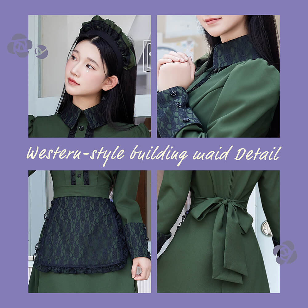 ダークグリーンロングメイド 2点セット | BODYLINE & LunaBelle