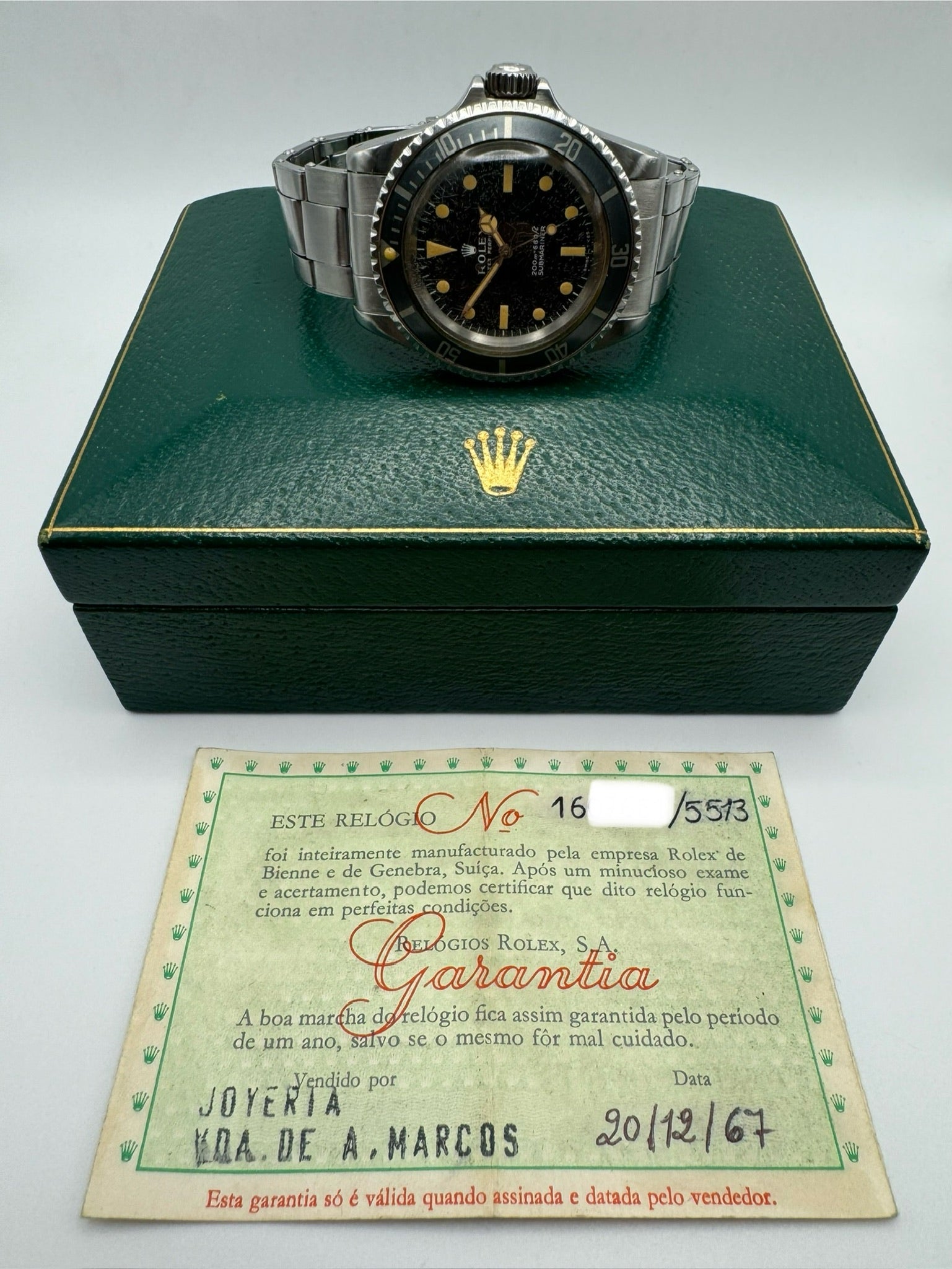 Rolex Submariner 5513 “Meters First” Pumpkin Dial Never Polished