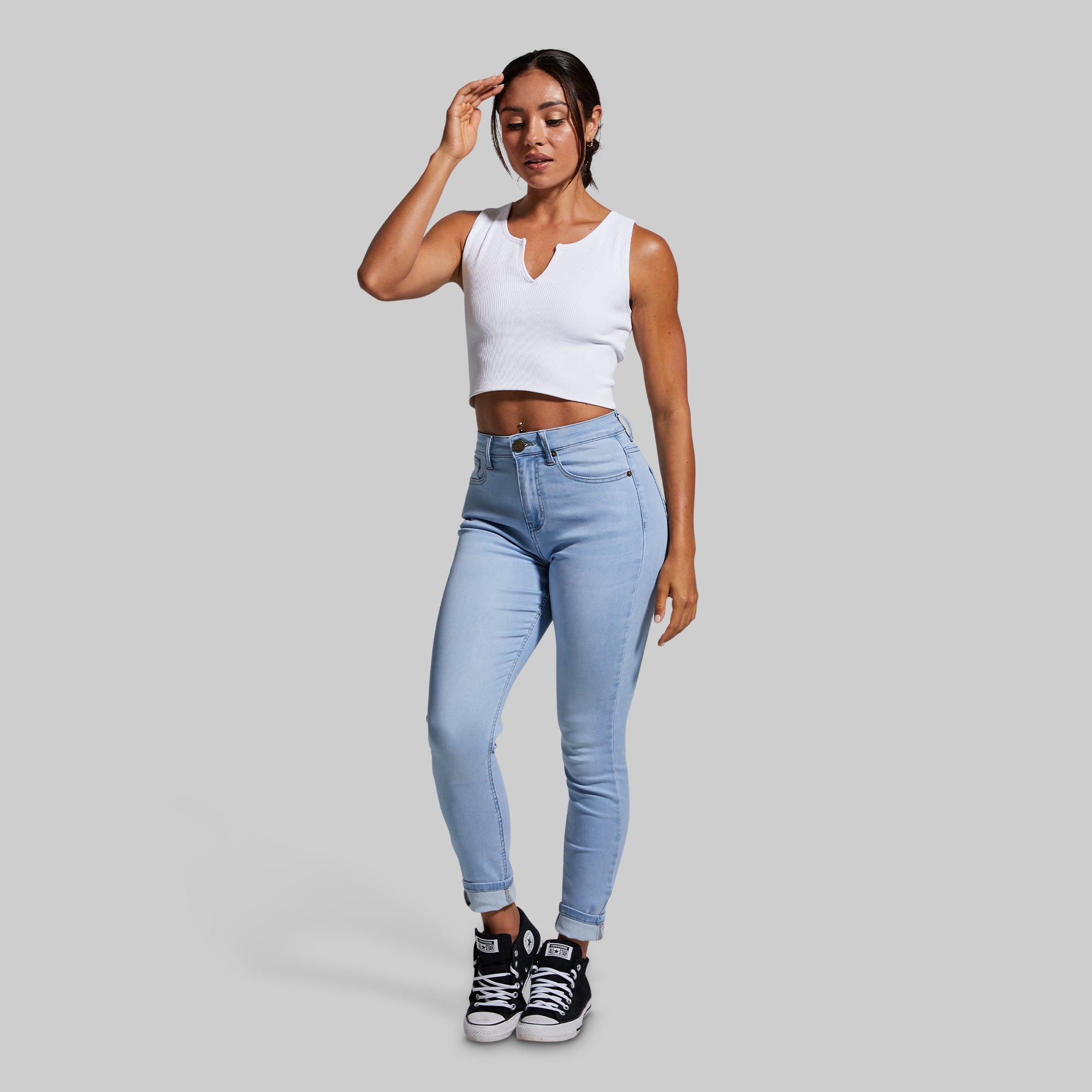 FLEX Stretchy High-Rise Skinny Jean (Light Wash) – Born Primitive