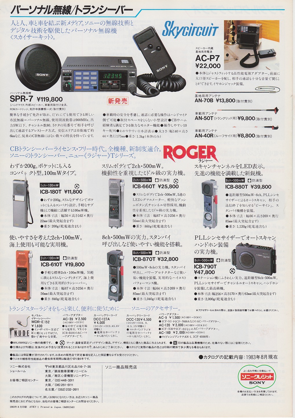 ラジオ・トランシーバー 1983年8月 | ソニー坊やと呼ばれた男