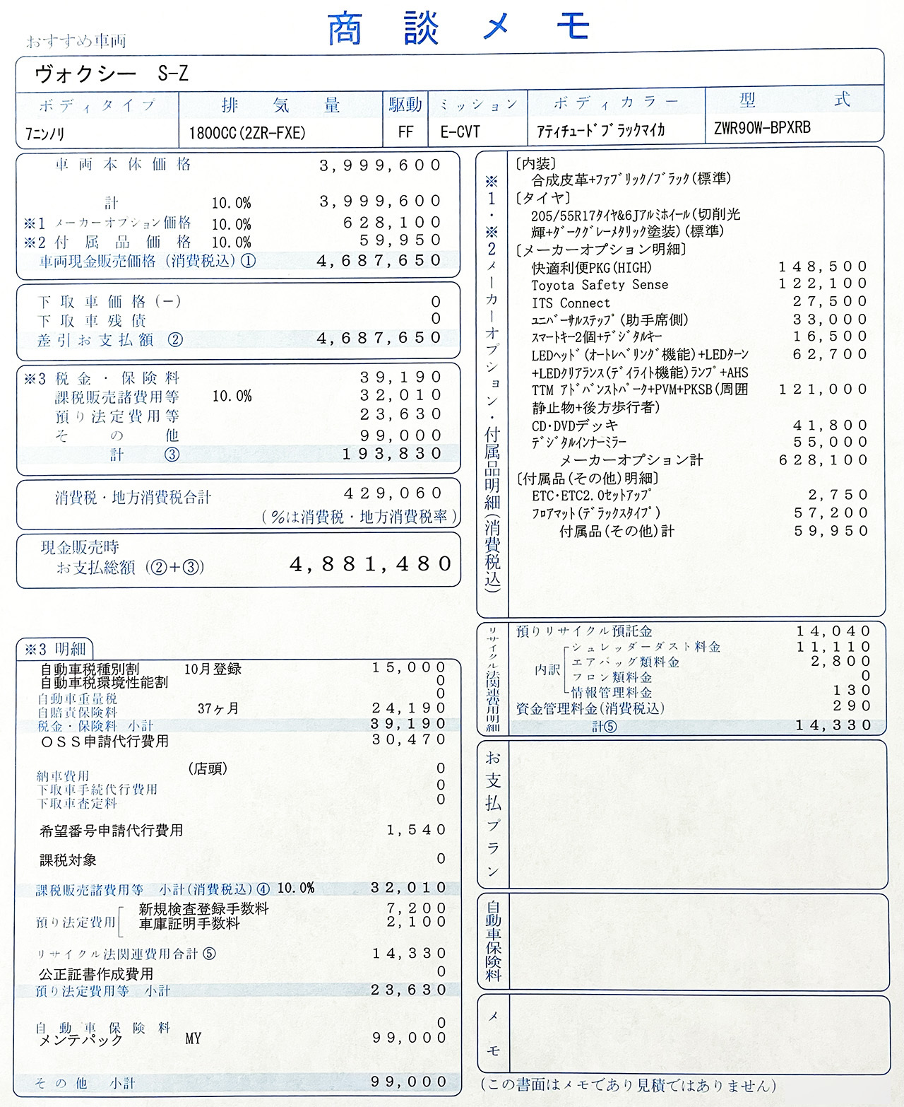 ワンダー速報 【購入前9つの注意点】トヨタ ノア・ヴォクシー見積もり