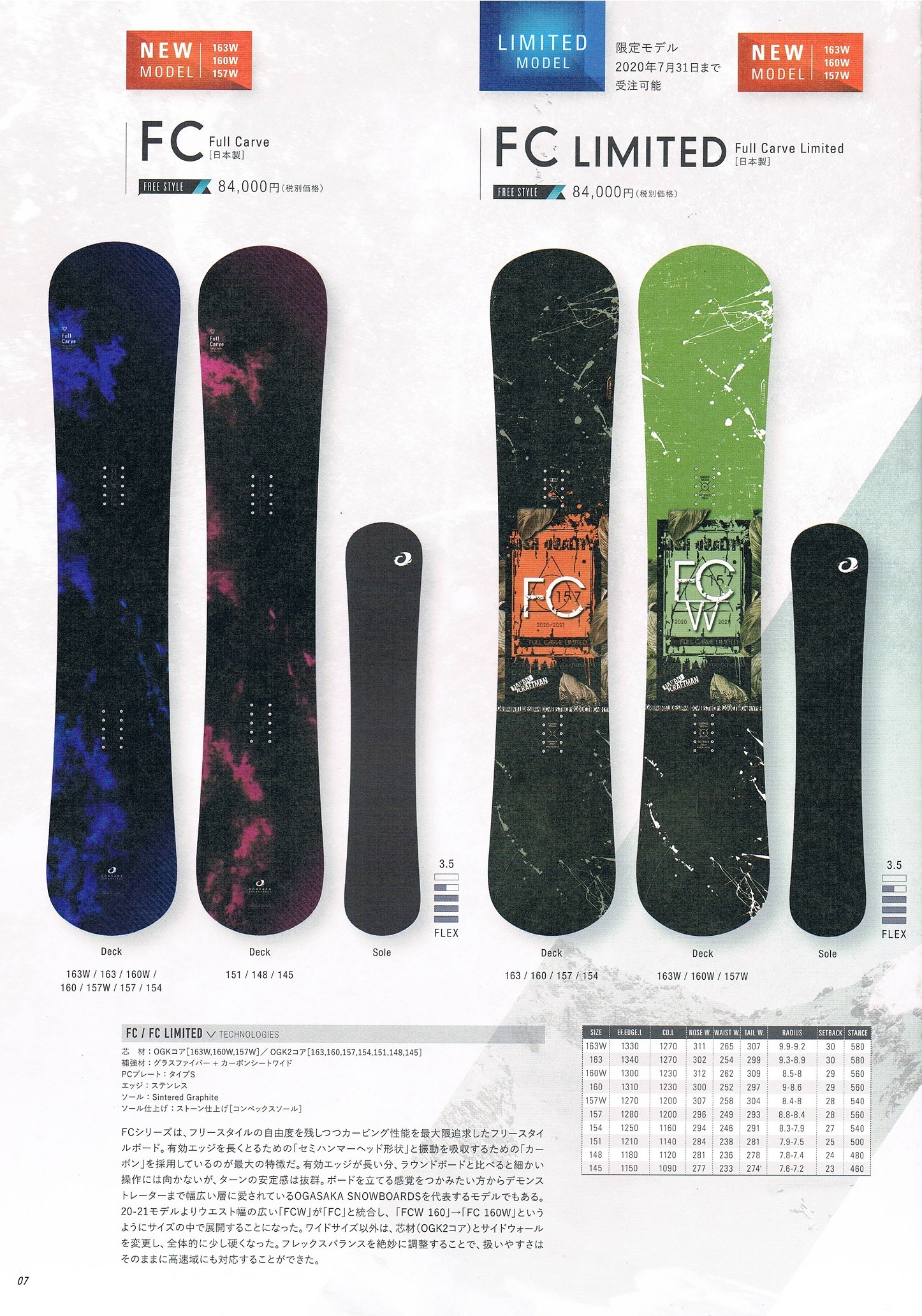 20-21ニューモデル OGASAKA(オガサカ) FC(エフシー)/FC-L(エフシーエル