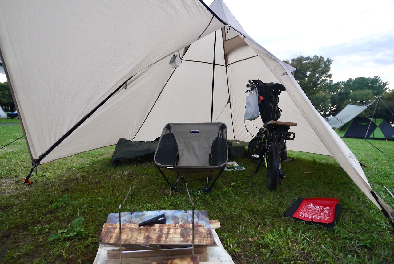 DODの「ライダーズワンポールテント」はゆるふわな自転車キャンツーを