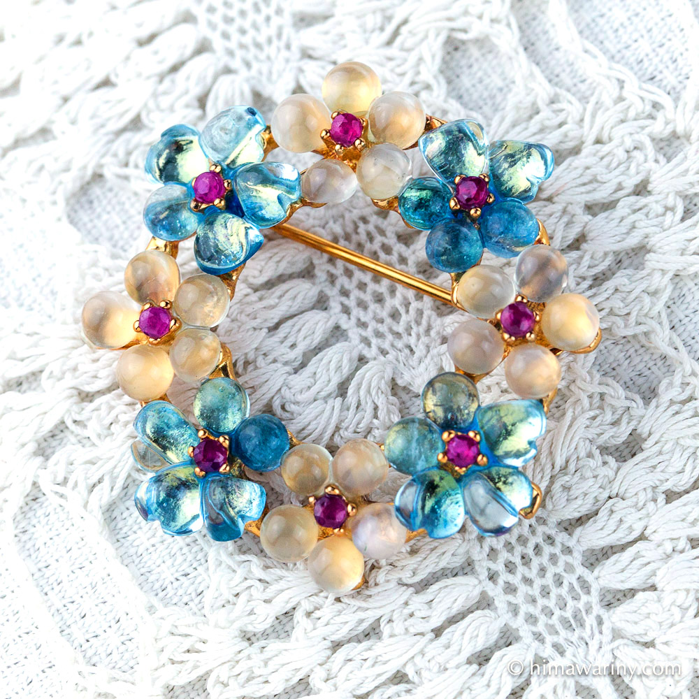 Swoboda: Natural Stones – Moon And Sea Flower Wreath Vintage