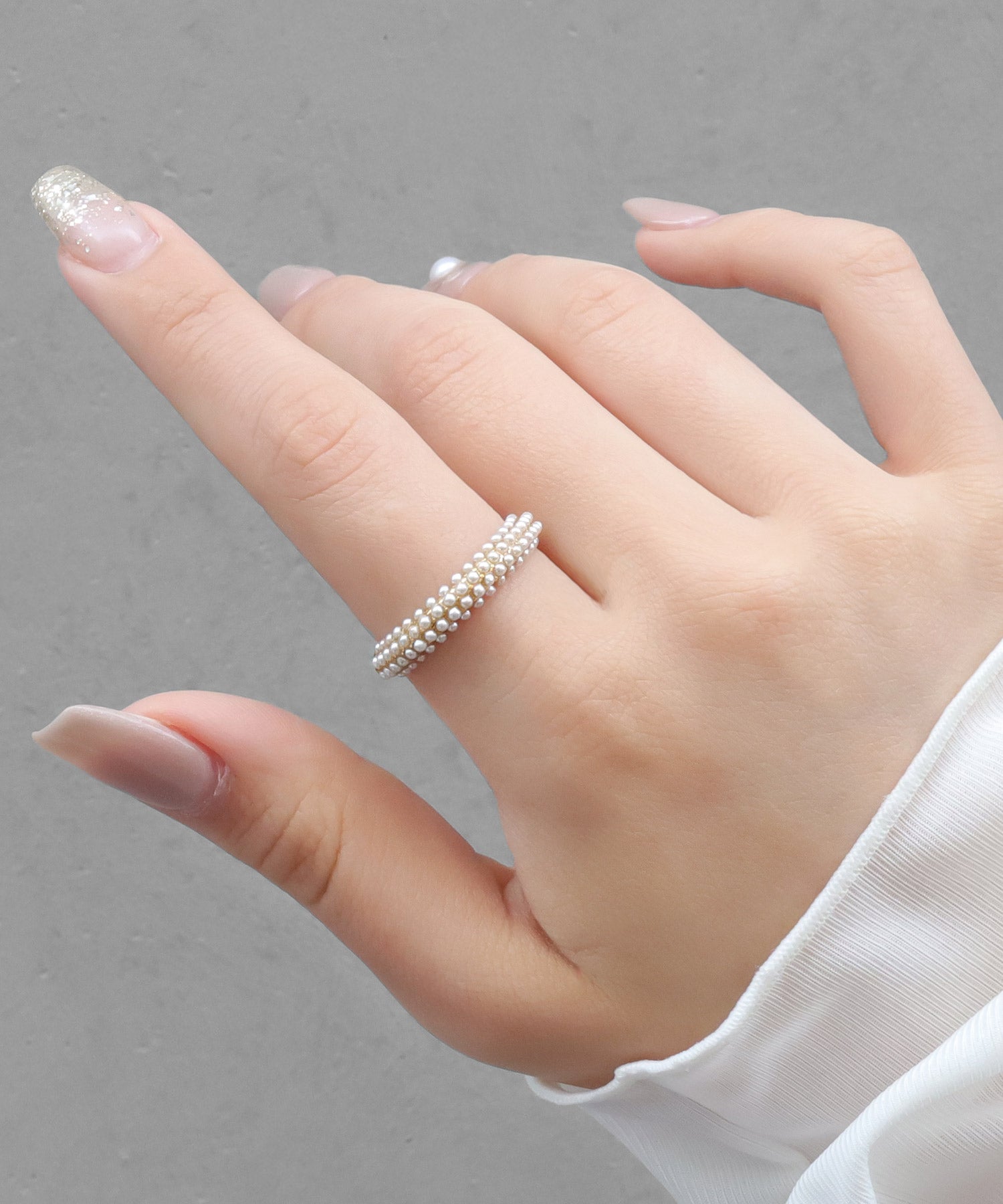 blackdia ocean ベビーパール/ジルコニア リング