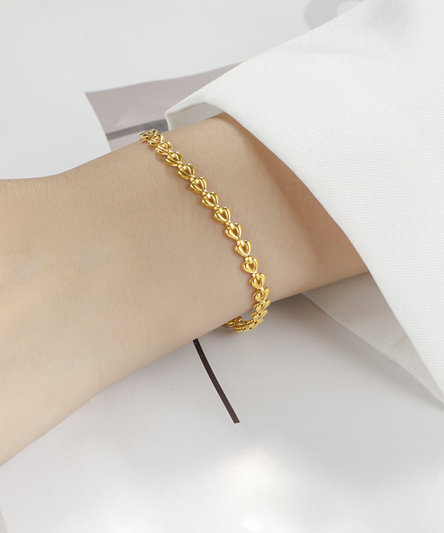 blackdia ocean ニュアンスハートチェーンブレスレット