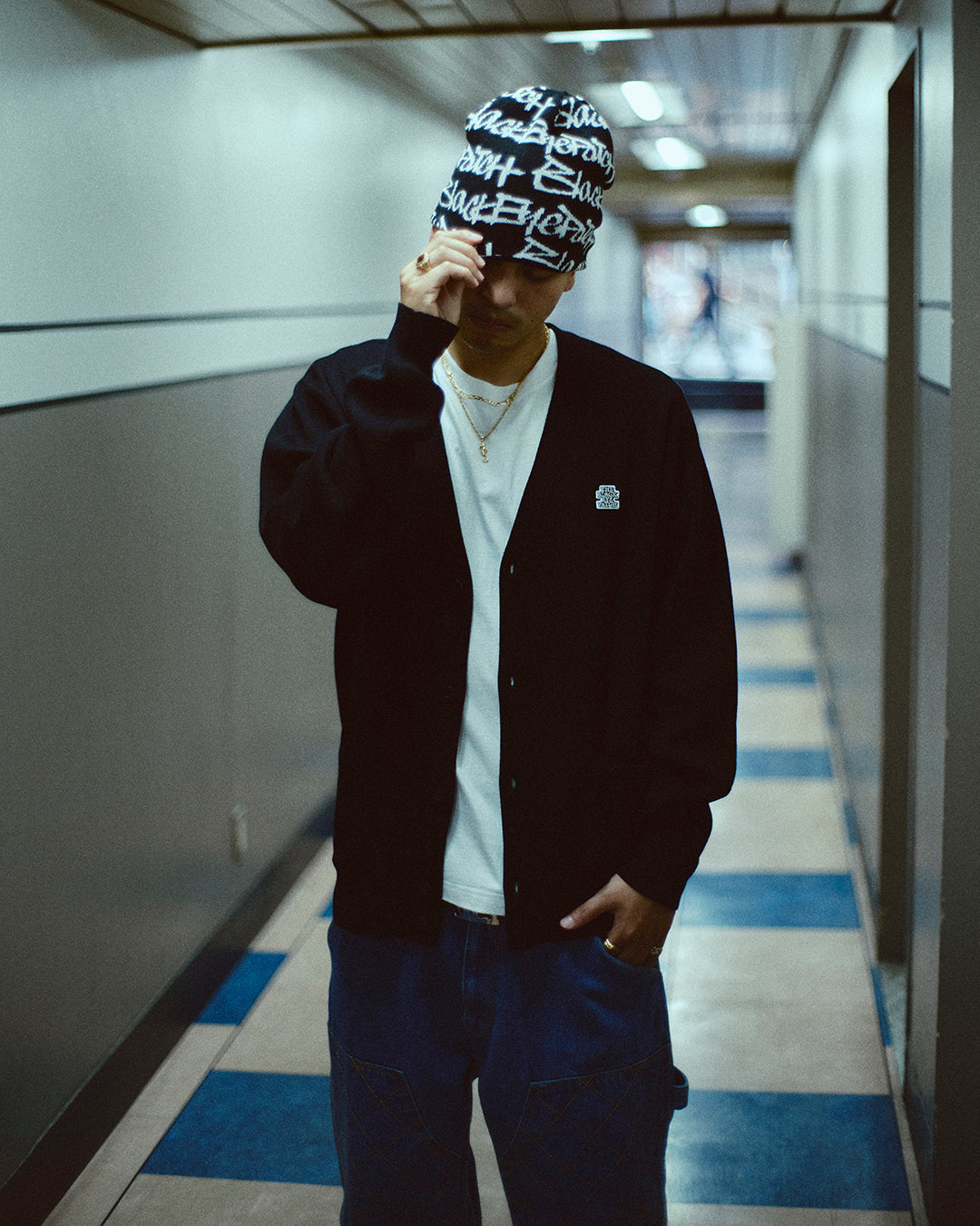 SMALL OG LABEL CARDIGAN BLACK – BlackEyePatch