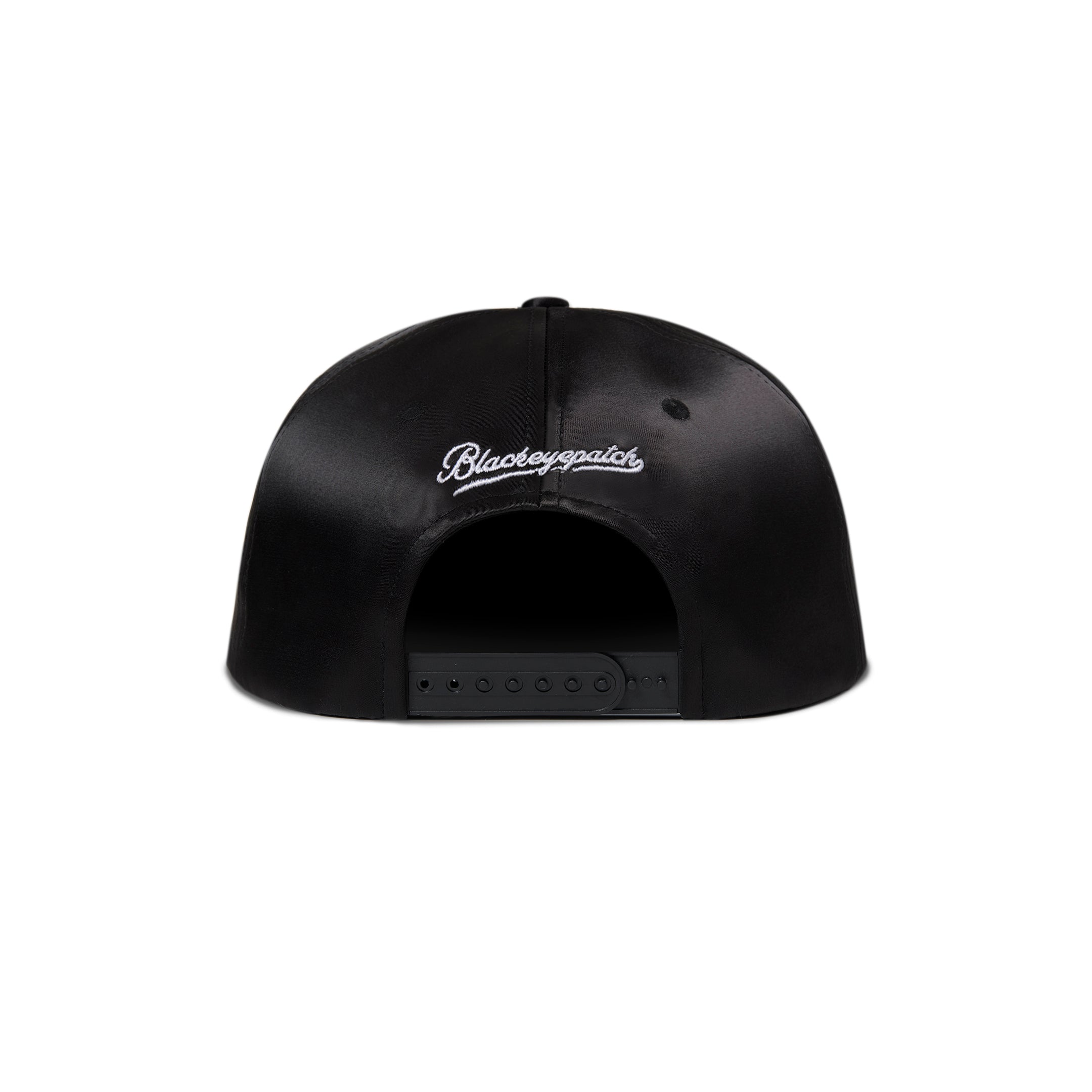 B EMBLEM SATIN CAP BLACK – BlackEyePatch