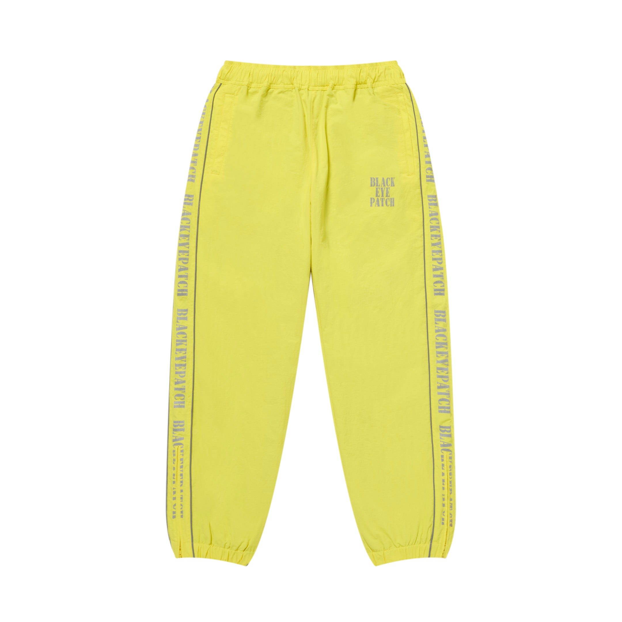 REFLECTIVE STENCIL LOGO TRACK PANTS YELLOW – BlackEyePatch