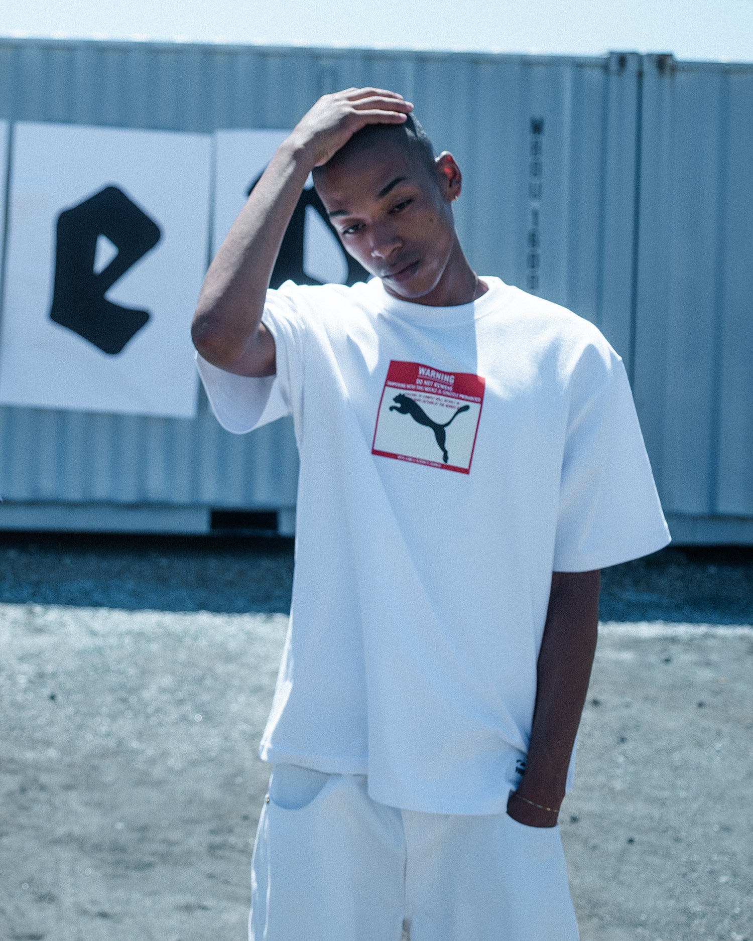 BEP DO NOT REMOVE PUMA LABEL TEE WHITE – BlackEyePatch