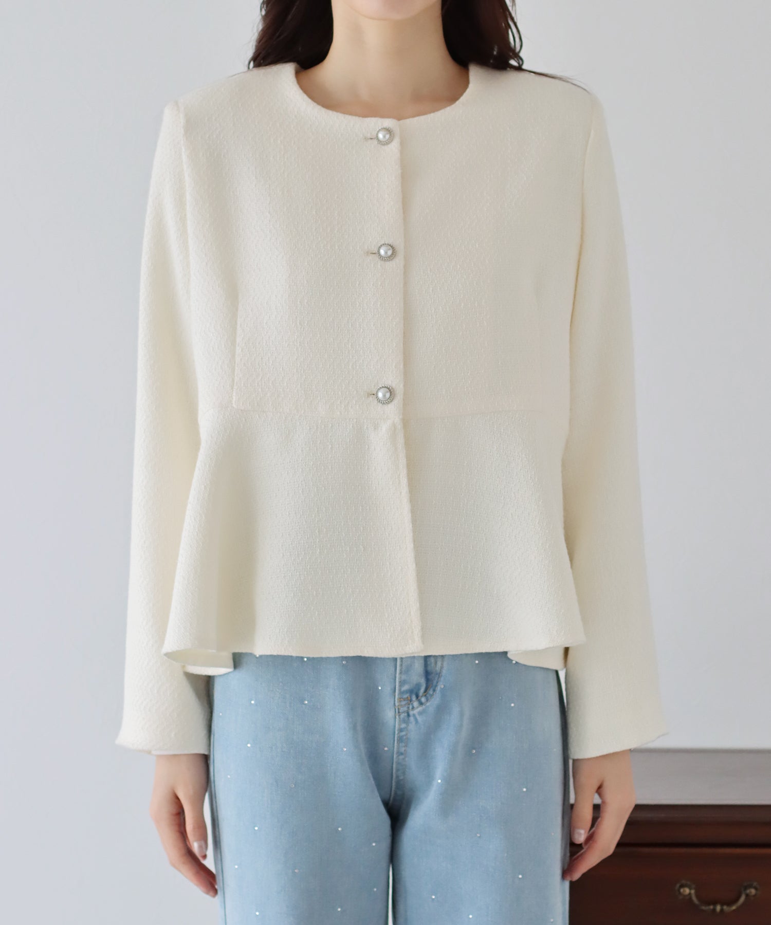 ペプラムツイードジャケット – BLUE ONLINE