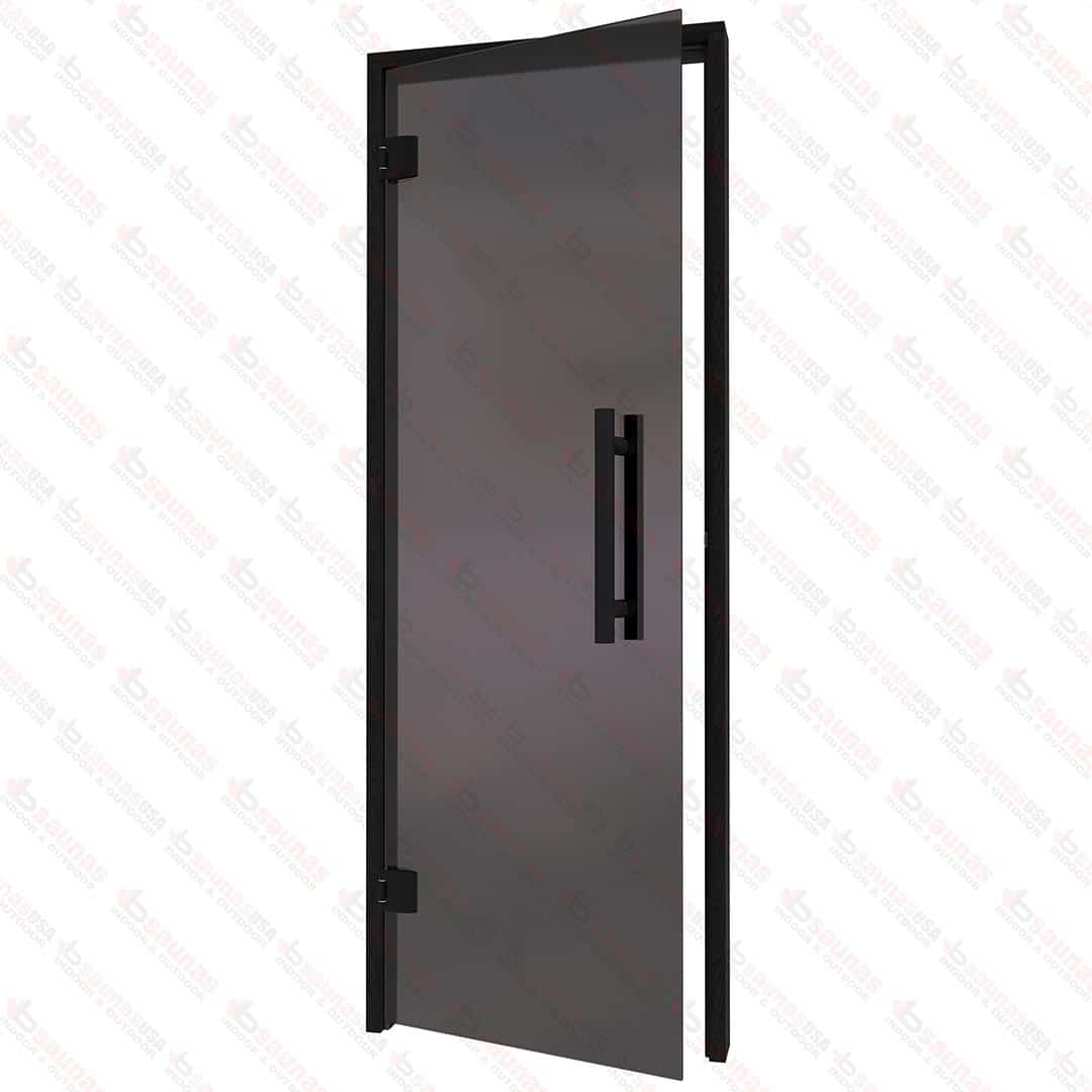 Aspen Black Frame Door, Grey Glass, 690x1890mm (27 1/8