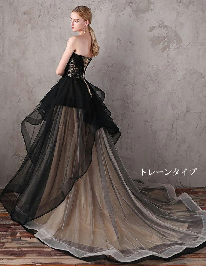 kd102wz】バイカラーハートカットチュールカラードレス – ドレス