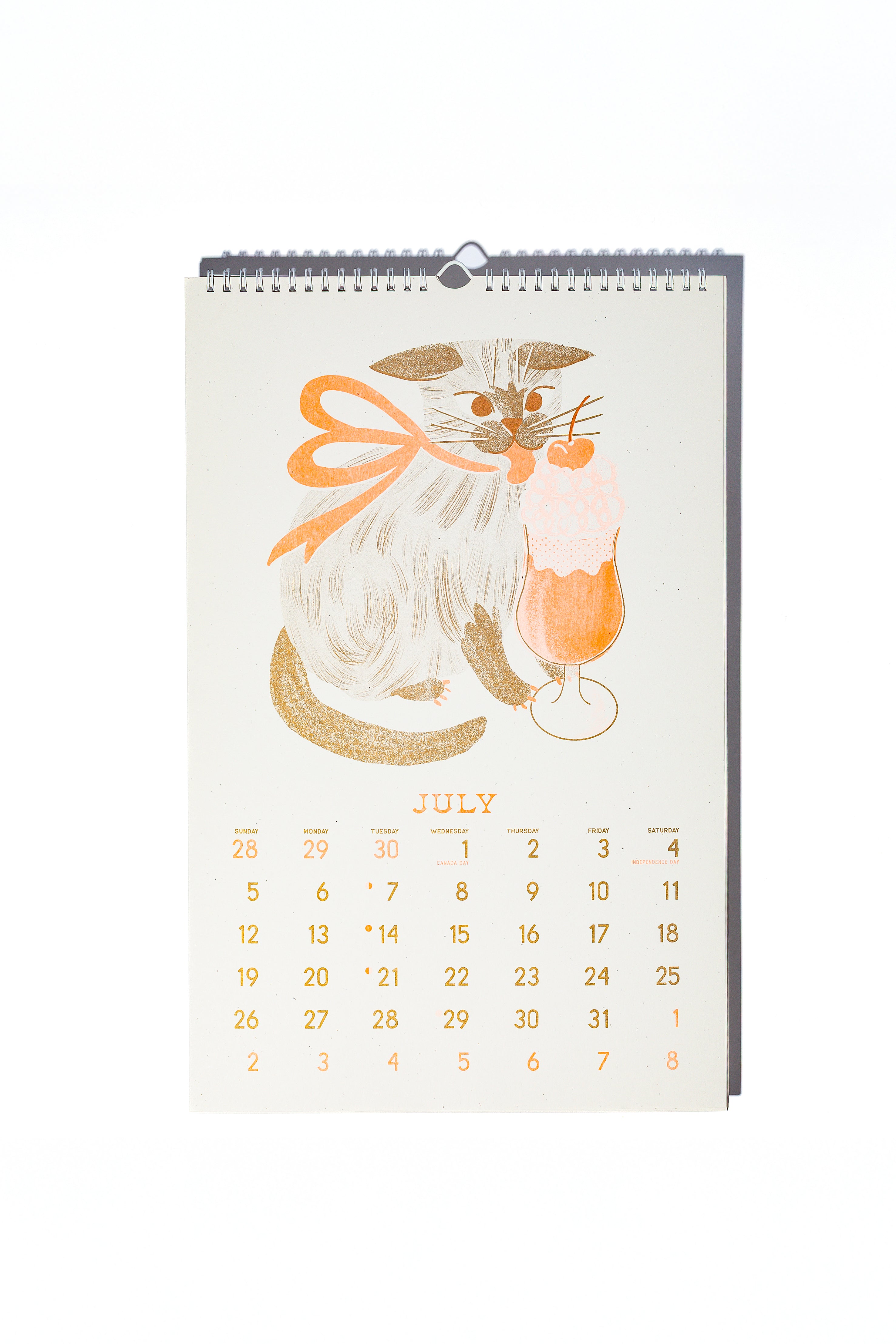 2026 Limited Edition Risograph Wall Cat Calendar - Butterfly Days