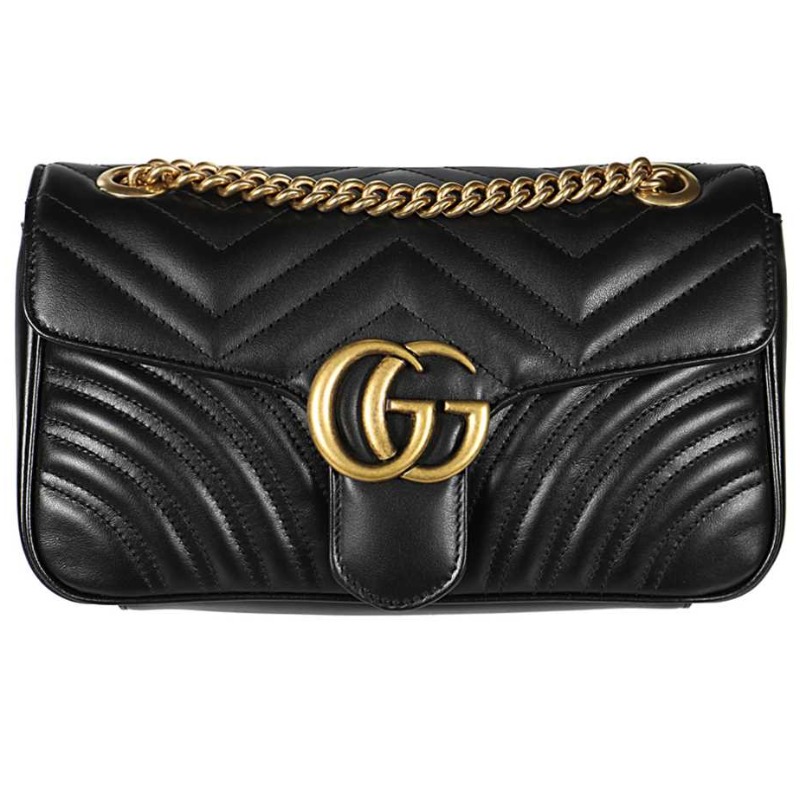 グッチ キルティング ミニバッグ GGマーモント ブラック 446744