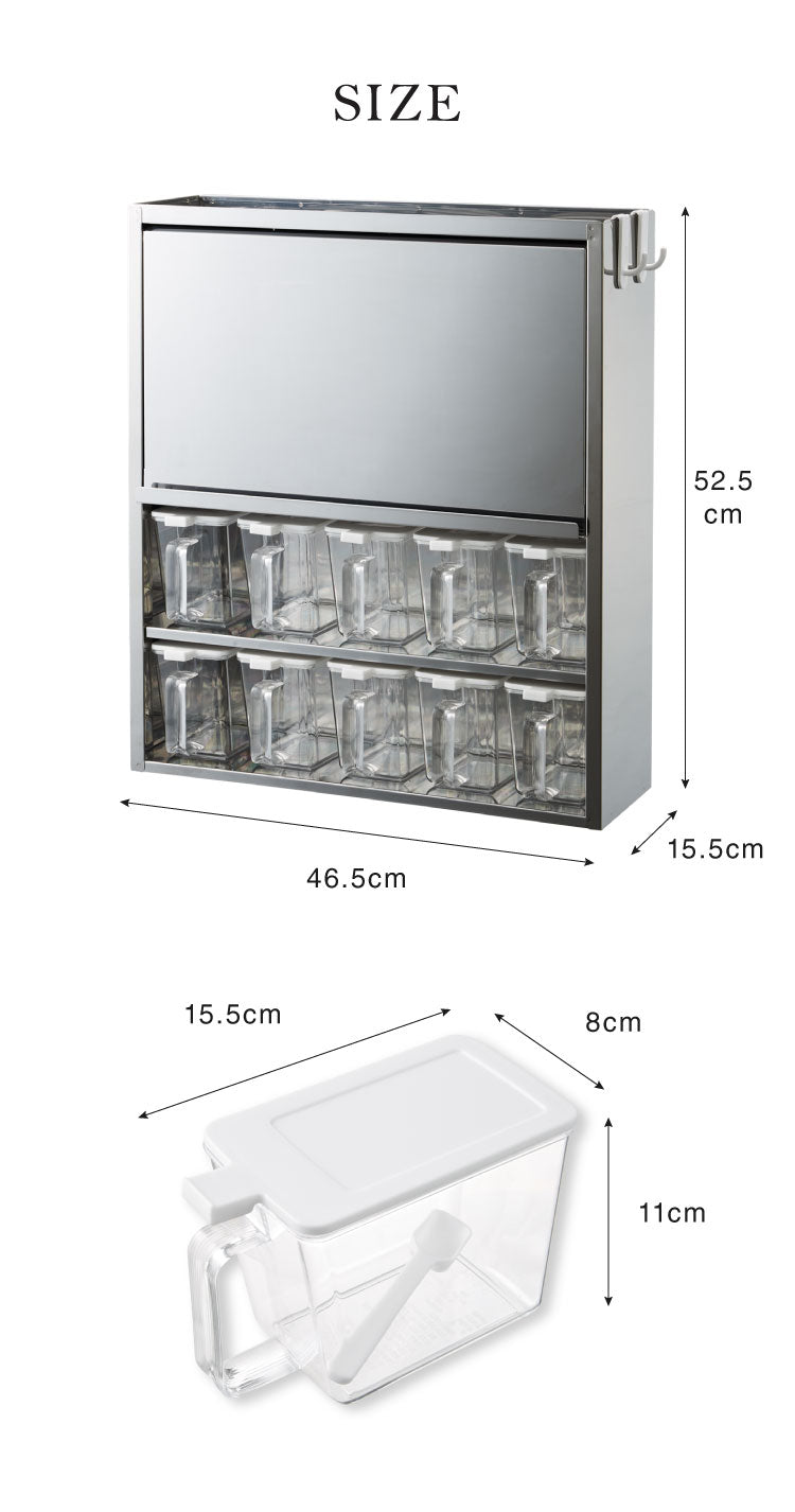 日本製 燕三条 スパイスラック 10杯 ステンレス 調味料ポット付き