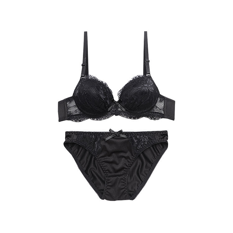 ブラジャーショーツセット-上品レース×美胸を叶える極厚パッド(AA65