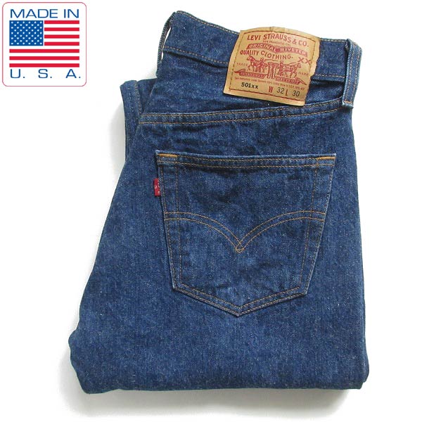 極美品 97年製 USA製 リーバイス501 濃紺 ジーンズ 実寸W30 毛羽立ち