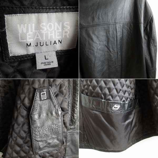 WILSONS LEATHER M.JULIAN Tバック 柔らかレザー カーコート 黒 L