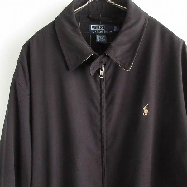 90s 極美品 Polo ポロ ラルフローレン ハリントン ジャケット 黒 L