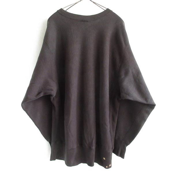 希少 80s USA製 チャンピオン 無地 黒 リバースウィーブ 袖目無し XL