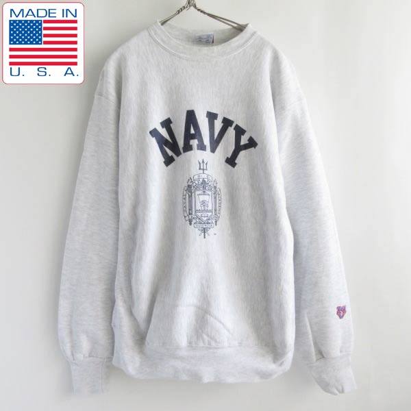 90s USA製 米軍 NAVY MV SPORT リバースウィーブtype スウェット L