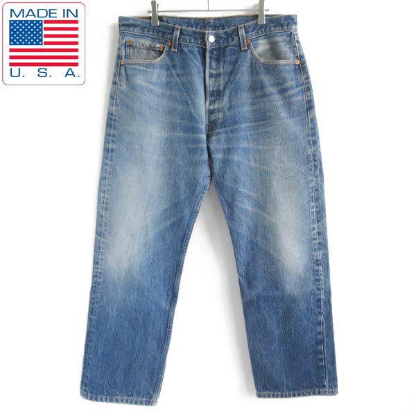 希少レングス30 2002年製 USA製 リーバイス501 激ヒゲ ジーンズ 実寸