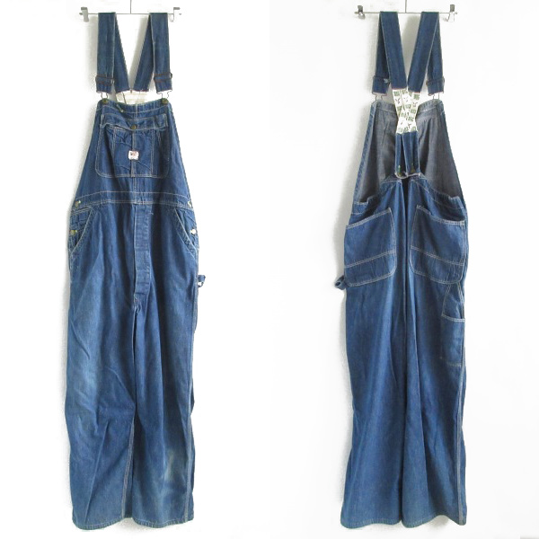 60s USA製 BIG BUCK デニム オーバーオール 実寸W38 ローバック