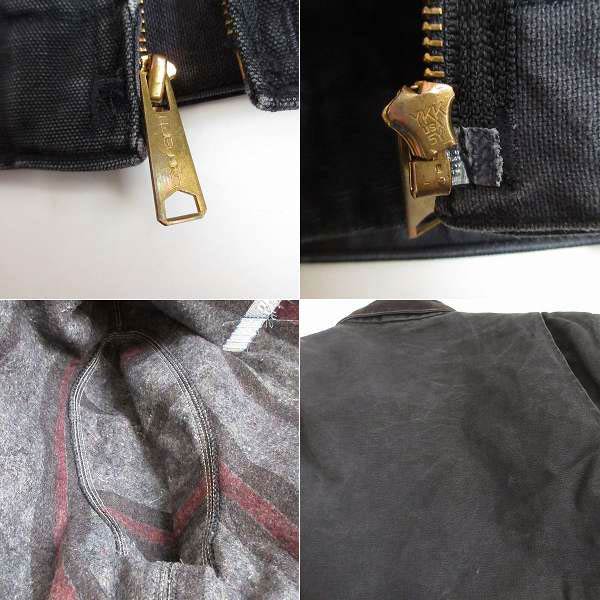 90s USA製 carhartt デトロイト ジャケット JB105 黒 フェード
