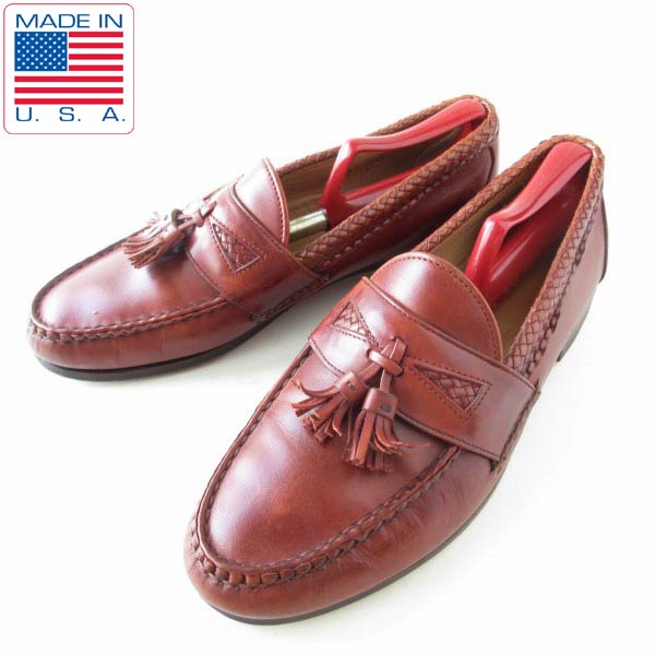 USA製アレンエドモンズMaxfieldタッセルローファー|茶系10EEE幅広28cm