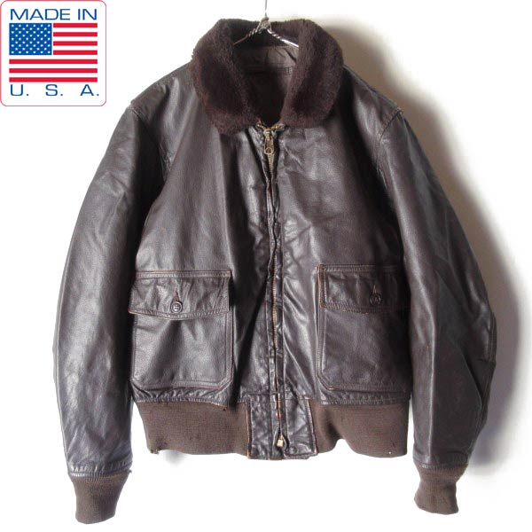 80s 米軍 USN G-1 ジャケット | レザー - 札幌 ビンテージ 古着屋