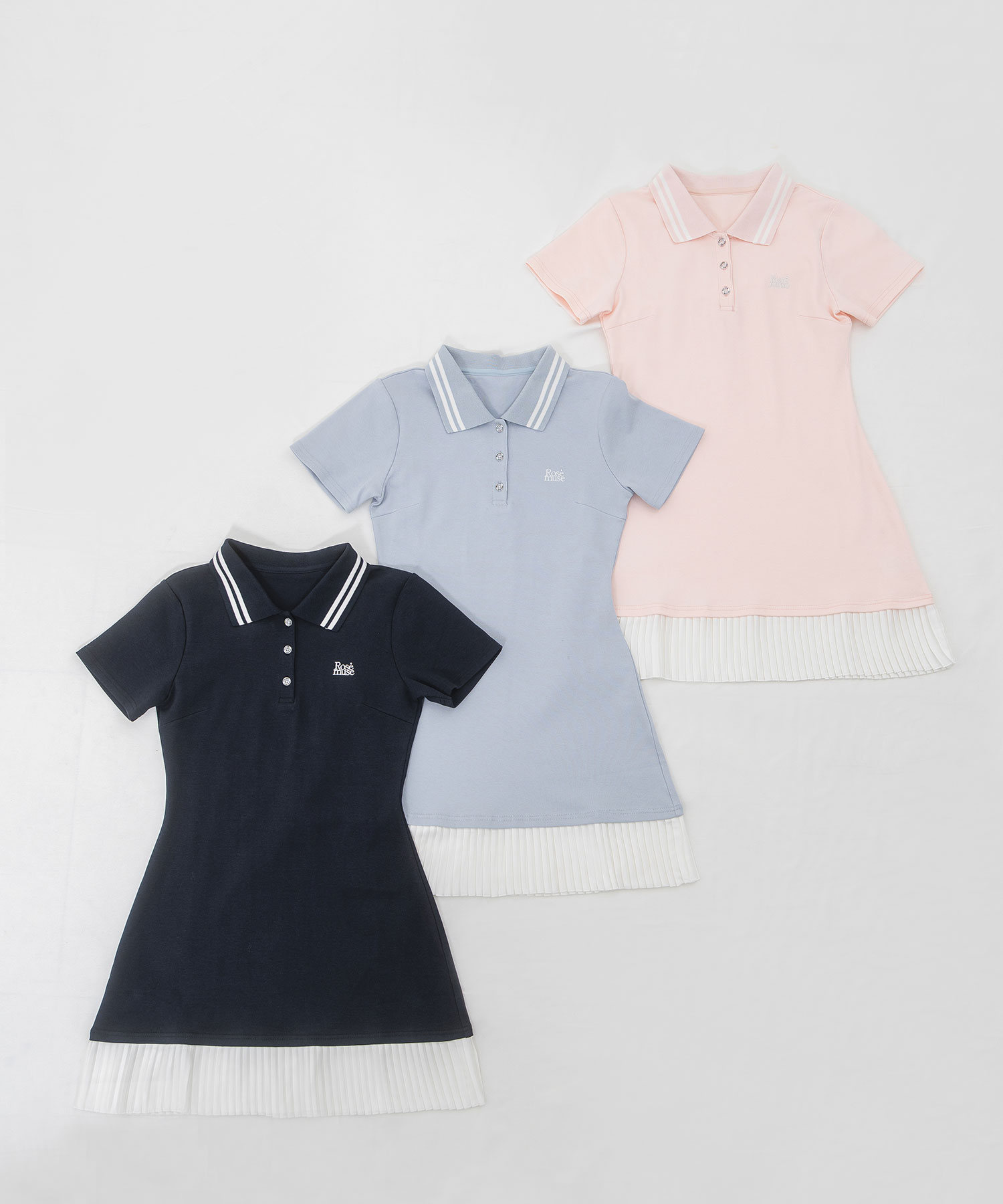 logo embroidery pleats polo op – BUNNY APARTMENT