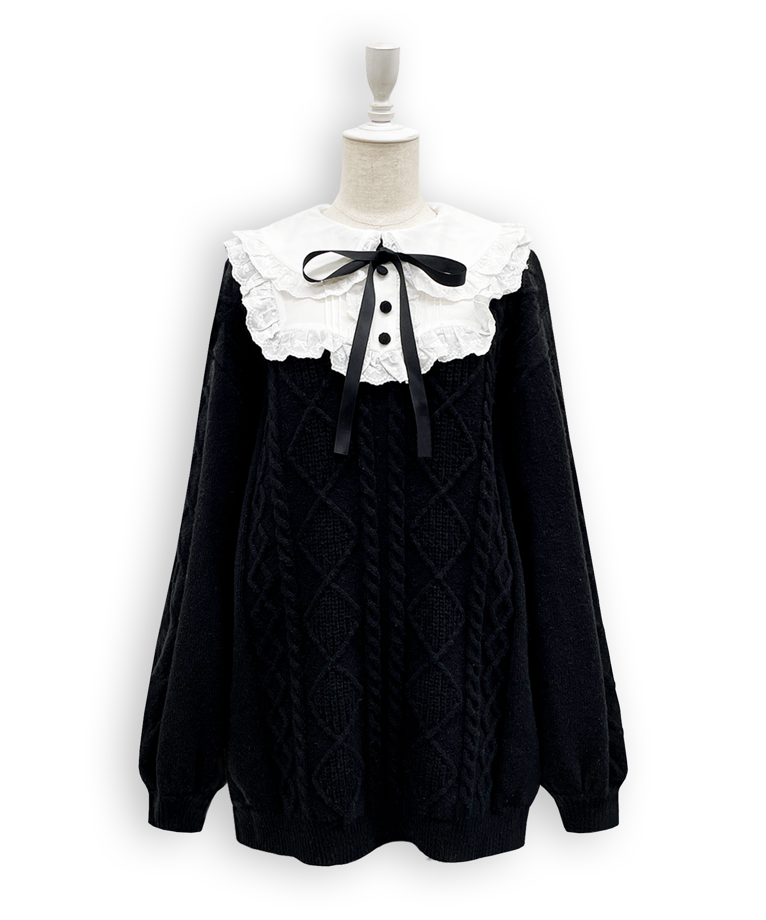 配色ヨークコットンレースニットワンピース – BUNNY APARTMENT