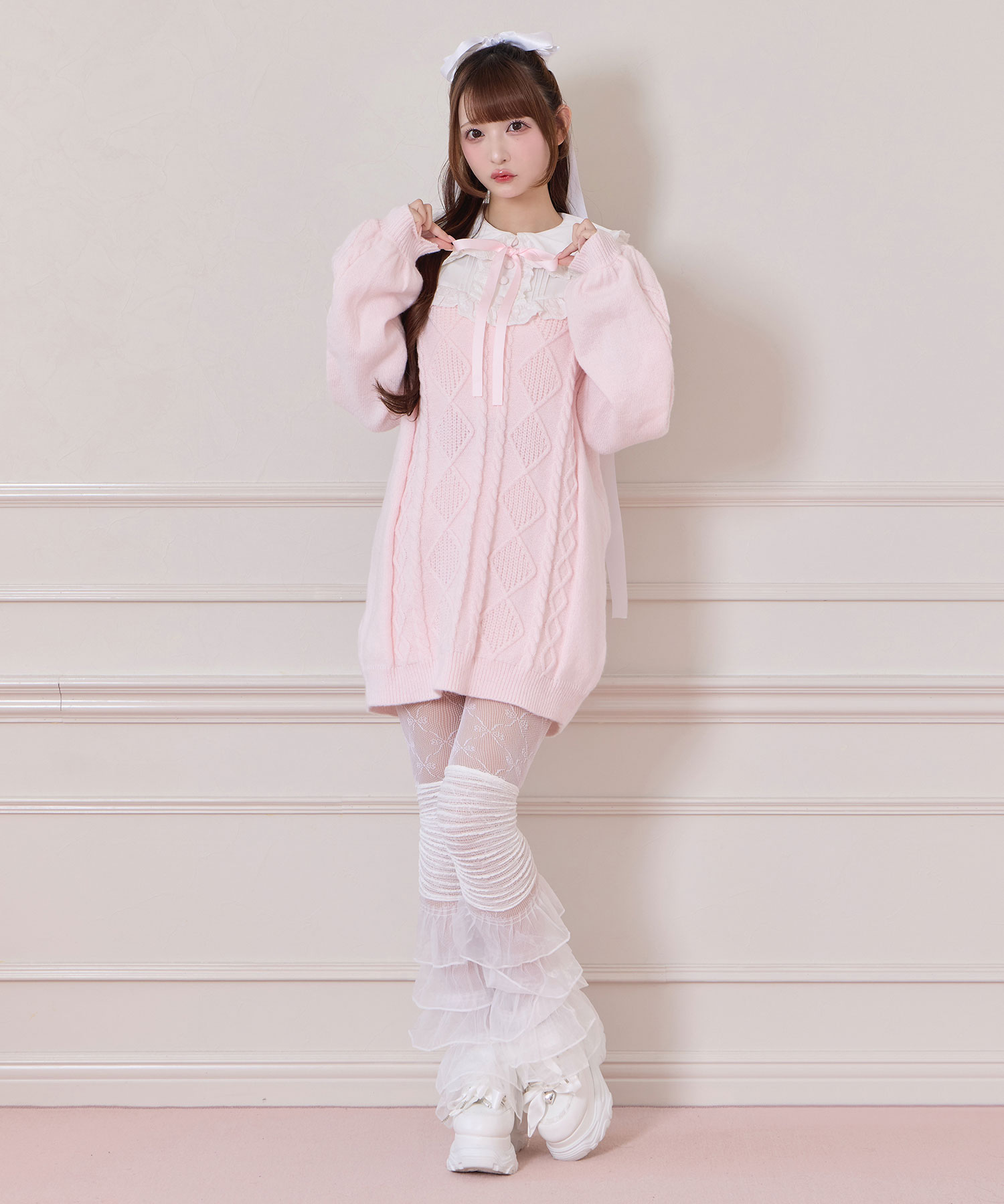 配色ヨークコットンレースニットワンピース – BUNNY APARTMENT