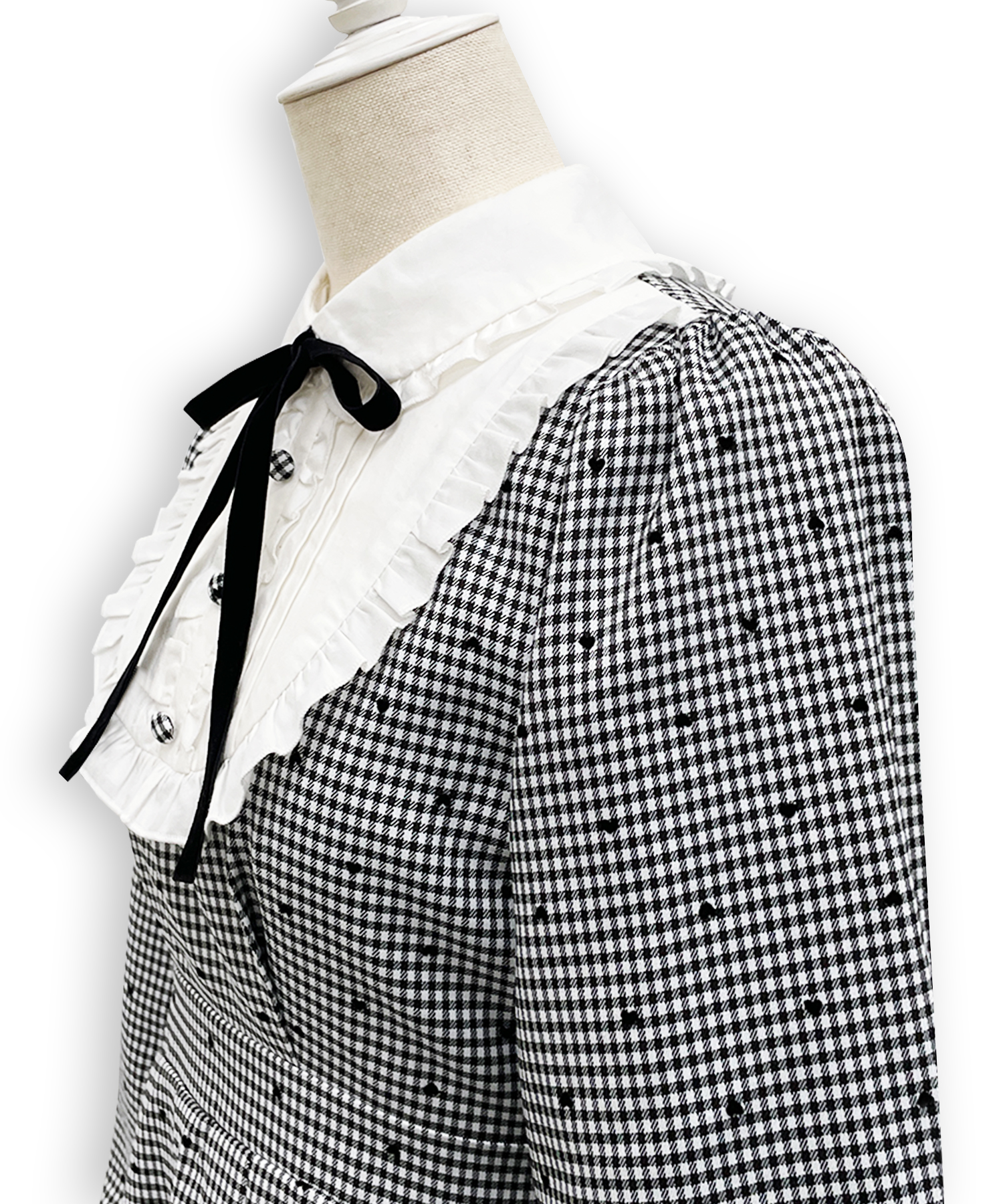 ベロアリボン配色ヨークワンピース – BUNNY APARTMENT