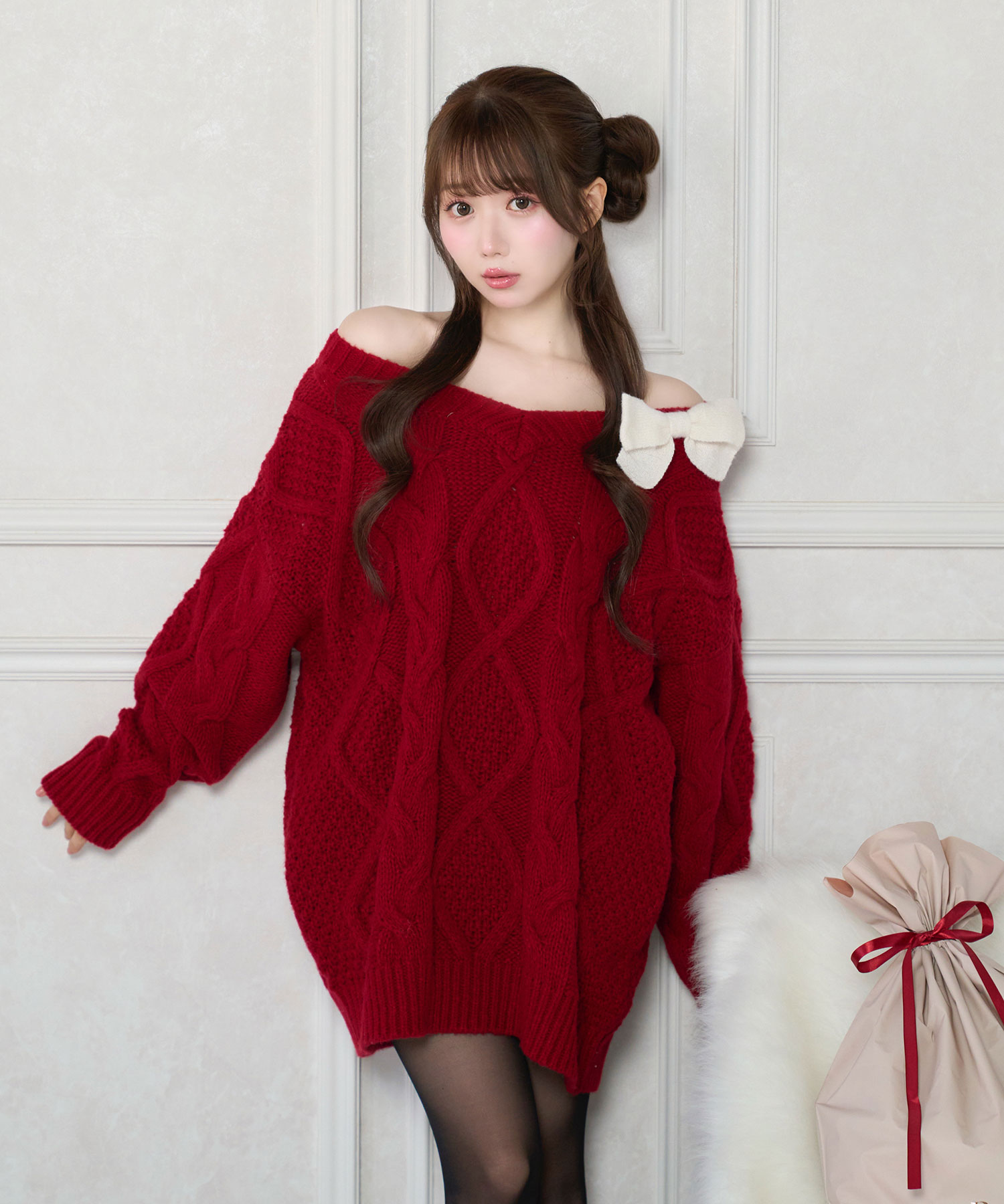受注予約】Oversized cable knit OP – BUNNY APARTMENT