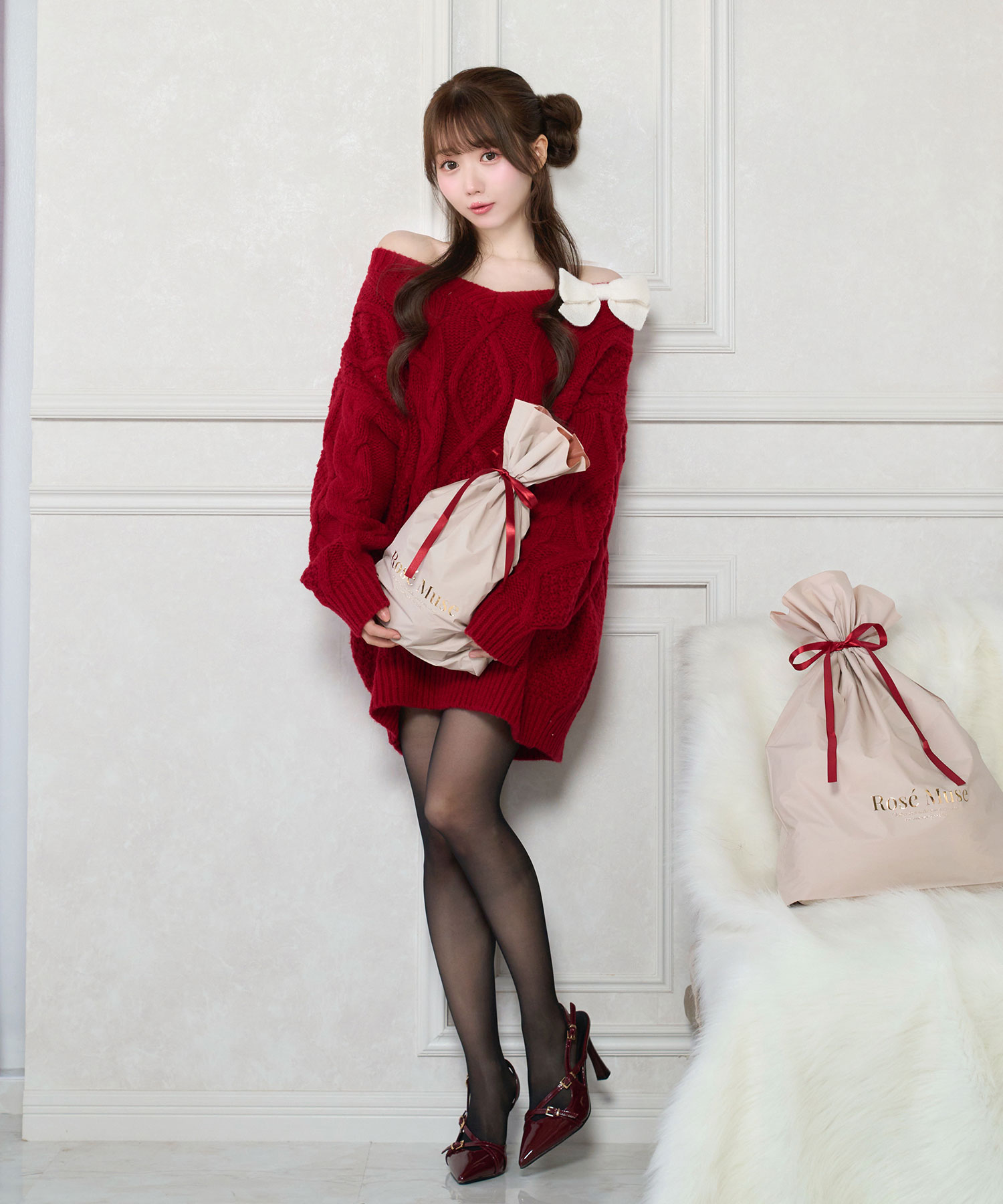 受注予約】Oversized cable knit OP – BUNNY APARTMENT