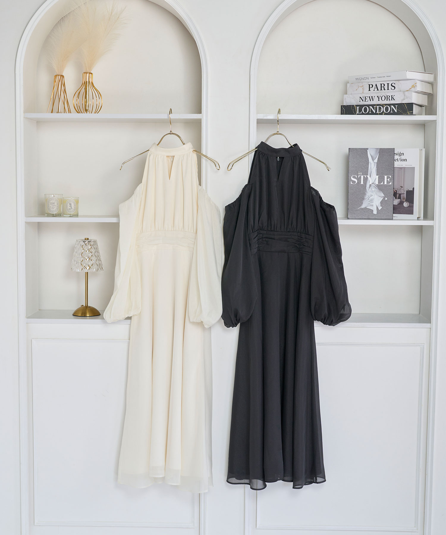 Open shoulder chiffon dress – BUNNY APARTMENT