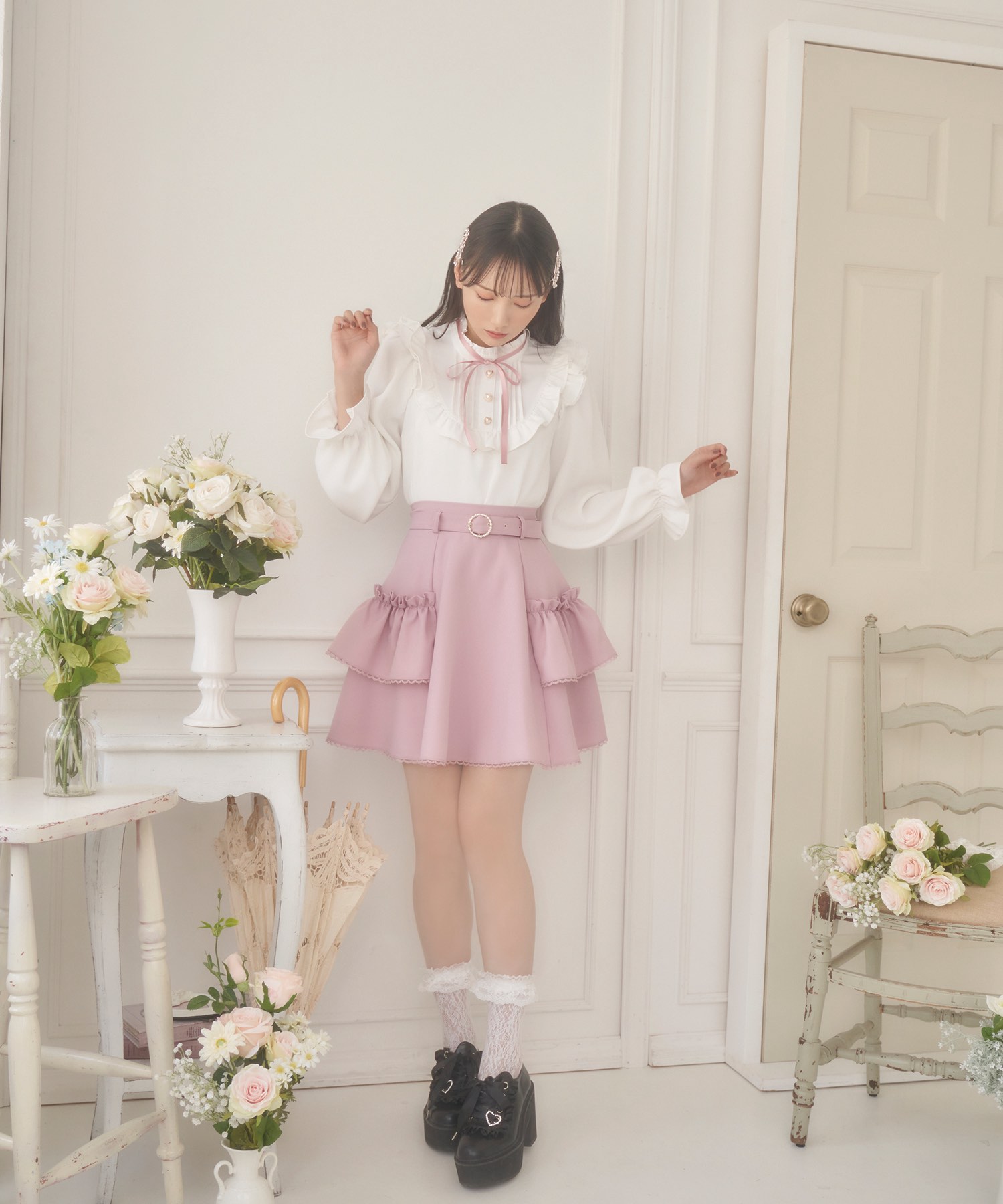 サイドダブルフレアスカート – BUNNY APARTMENT